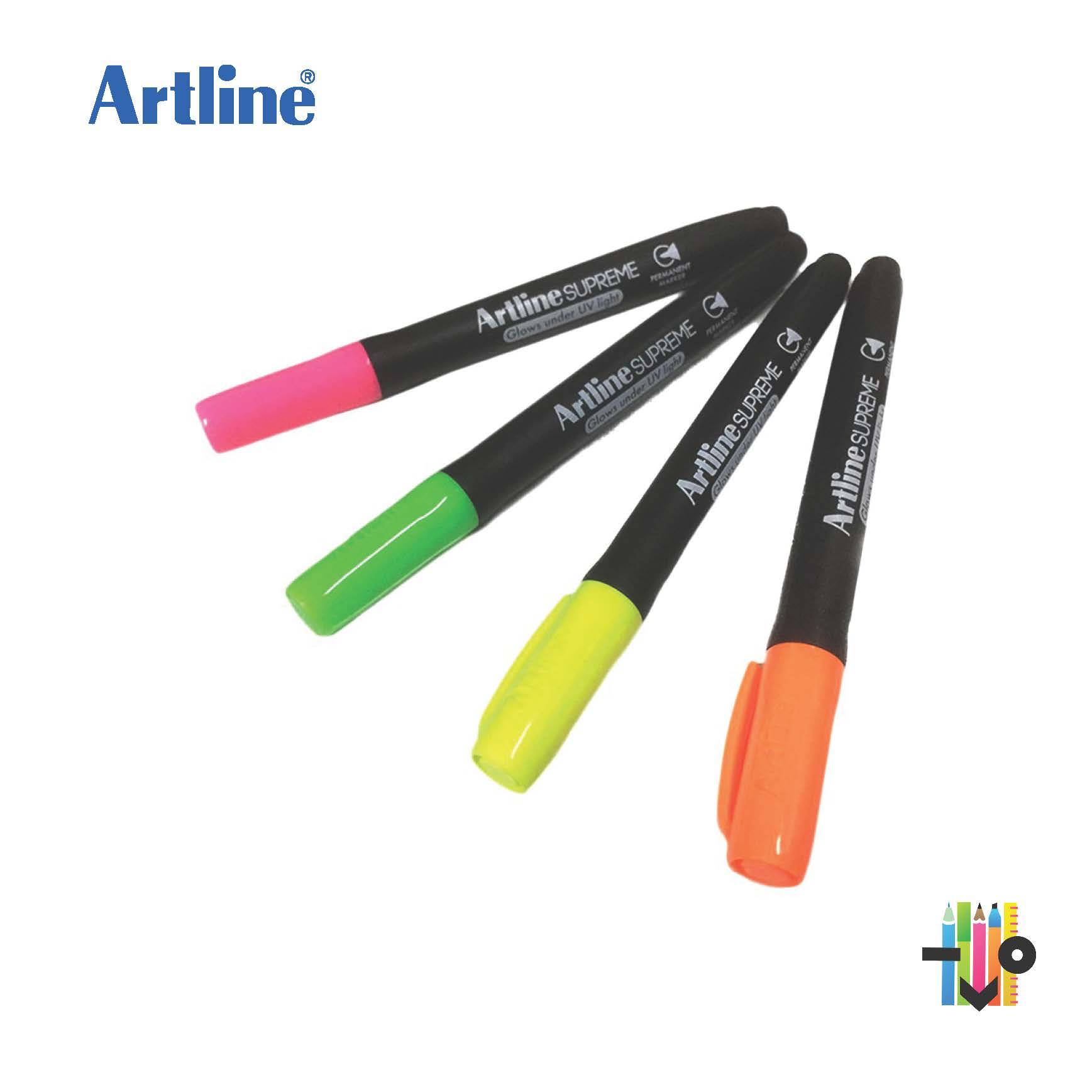 Ofiskita Artline Supreme Permanent Marker Glows Under UV Light (EPF